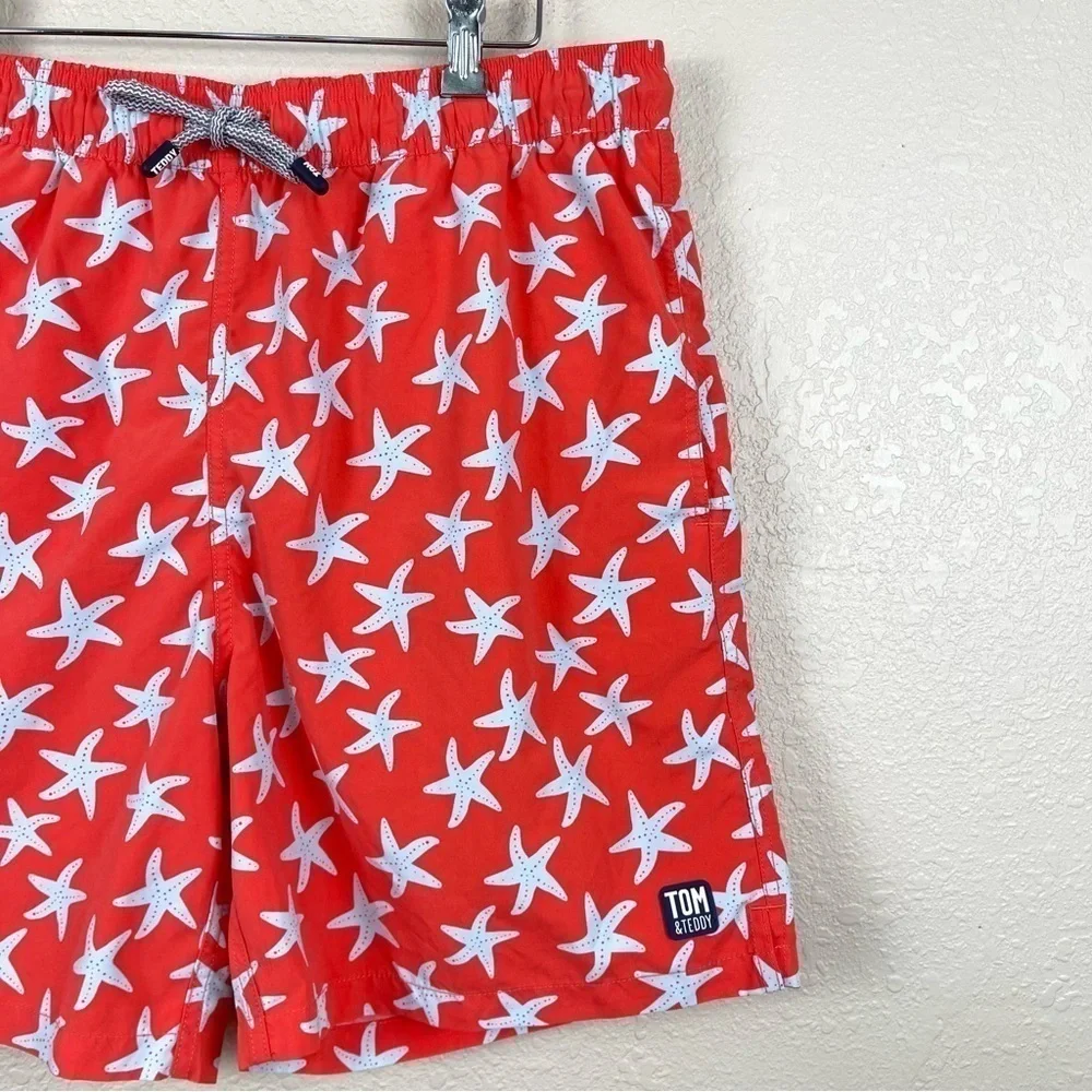 Tom & Teddy Rose & Blue Starfish Print Swim Trunks Size‎ XL Men